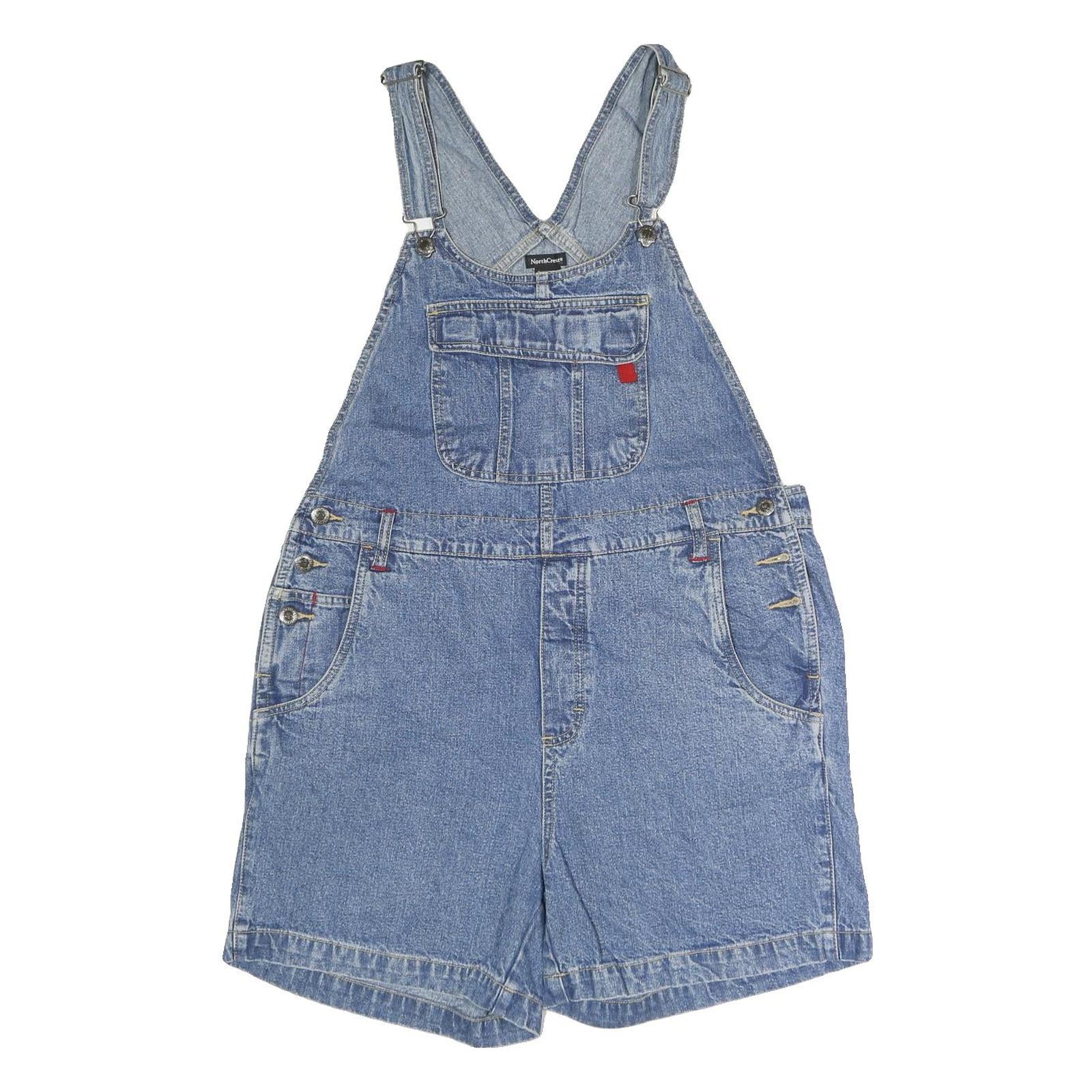 NORTHCREST Womens Blue Cotton Denim Dungarees Regular M W36 L34 Casual Retro