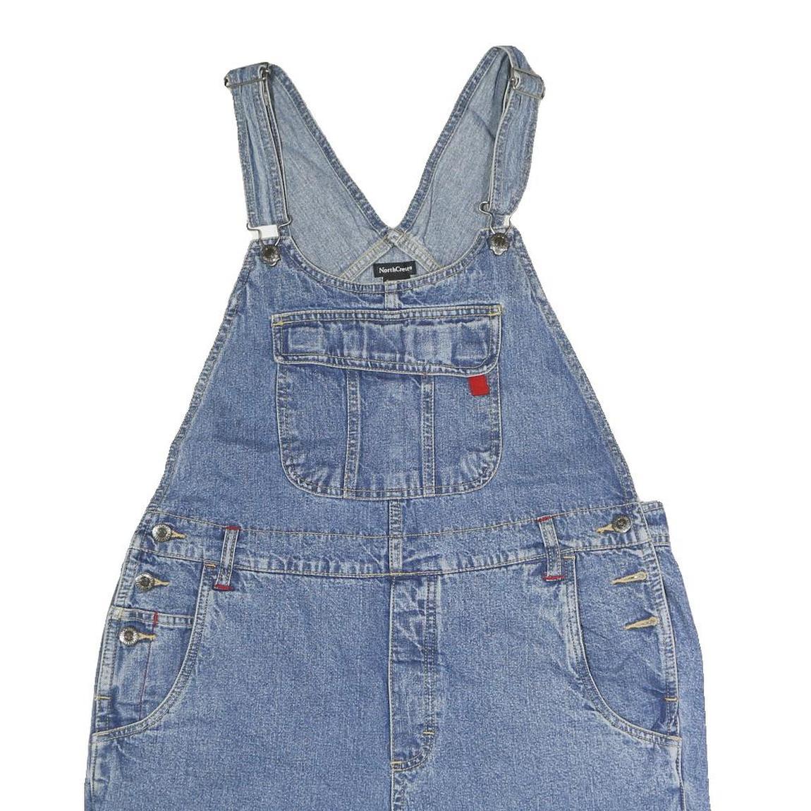 NORTHCREST Womens Blue Cotton Denim Dungarees Regular M W36 L34 Casual Retro