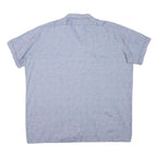 ACKERMANN Mens Blue Casual Shirt L Cotton Blend Patterned Short Sleeve