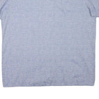 ACKERMANN Mens Blue Casual Shirt L Cotton Blend Patterned Short Sleeve