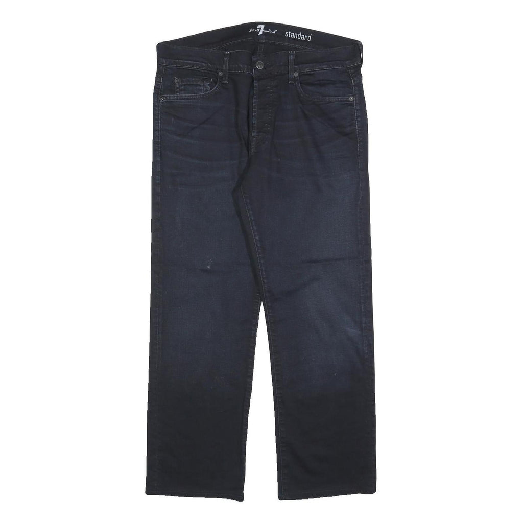 7 FOR ALL MANKIND Mens Jeans Blue Regular Straight Denim Medium W34 L27 Cotton