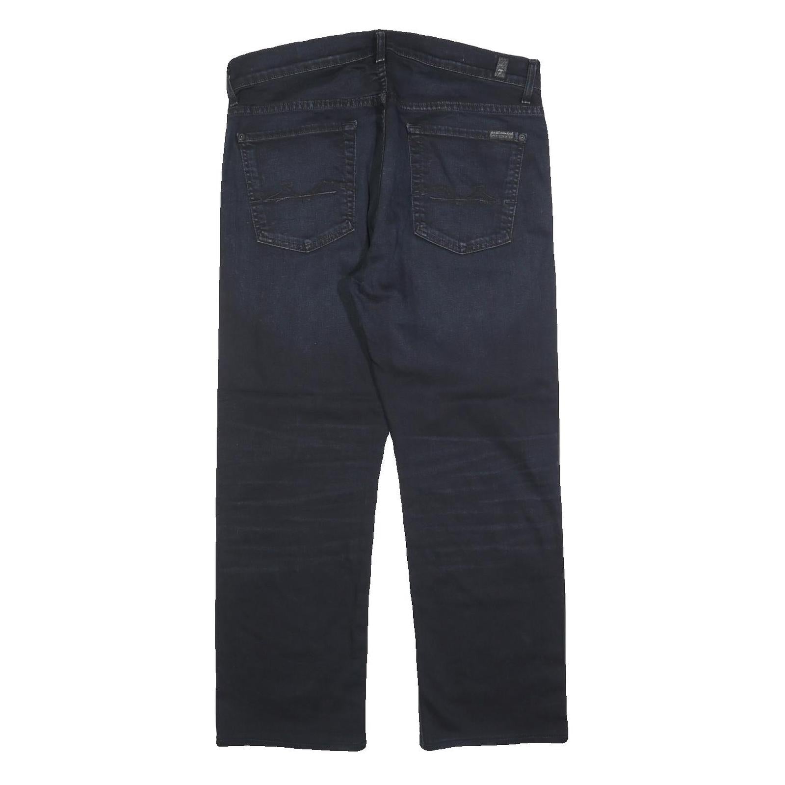 7 FOR ALL MANKIND Mens Jeans Blue Regular Straight Denim Medium W34 L27 Cotton