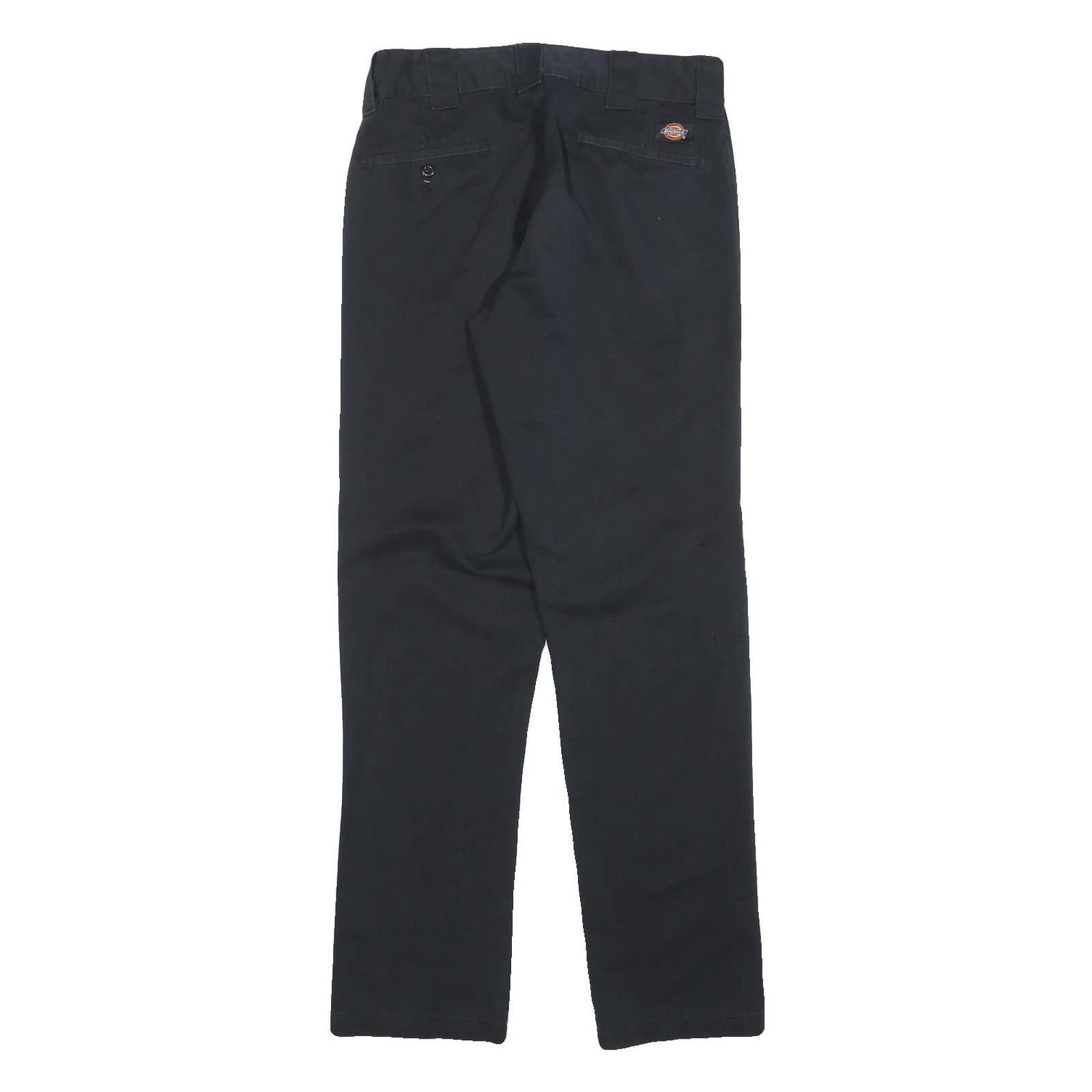 DICKIES Mens Cotton Blend Navy Slim Straight Trousers W28 L30 Workwear Casual