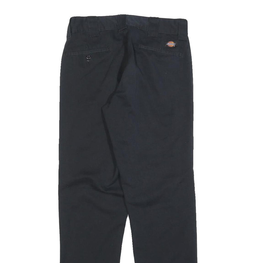 DICKIES Mens Cotton Blend Navy Slim Straight Trousers W28 L30 Workwear Casual