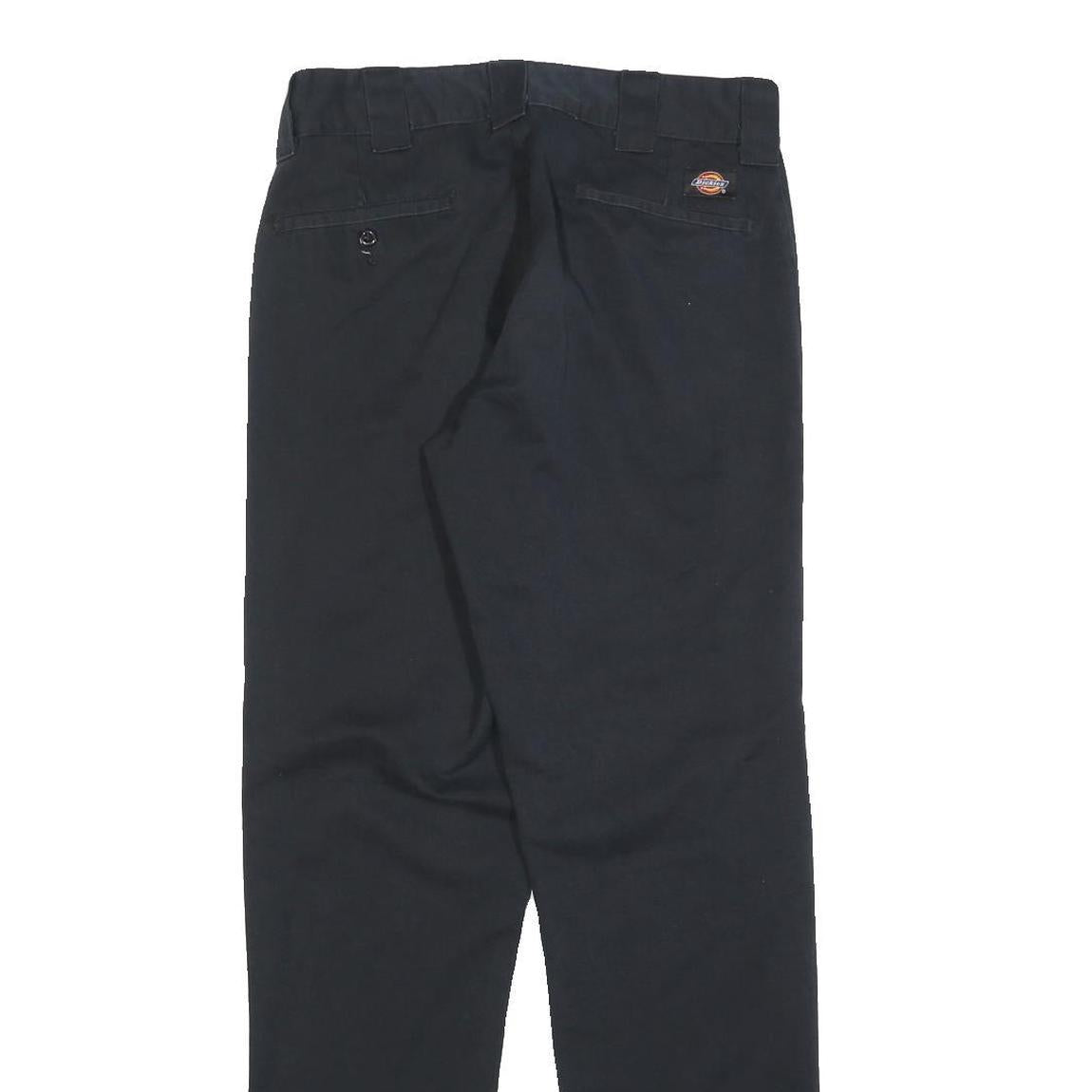 DICKIES Mens Cotton Blend Navy Slim Straight Trousers W28 L30 Workwear Casual