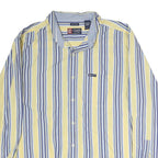 CHAPS Mens Yellow & Blue Striped Shirt 2XL Cotton Button Down Long Sleeve