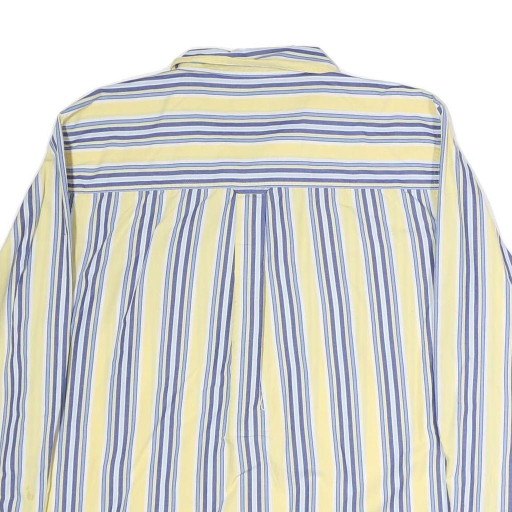 CHAPS Mens Yellow & Blue Striped Shirt 2XL Cotton Button Down Long Sleeve