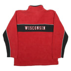NIKE Womens Red & Black Polyester Sports Pattern Jumper L Zip Neck