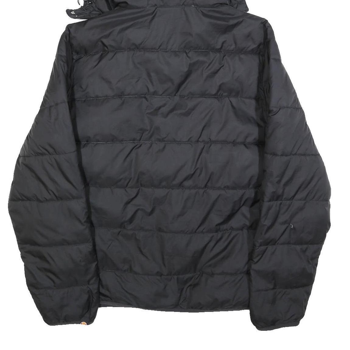 ELLESSE Womens Black Hooded Puffer Jacket UK 16 Polyester Zip Logo Printed