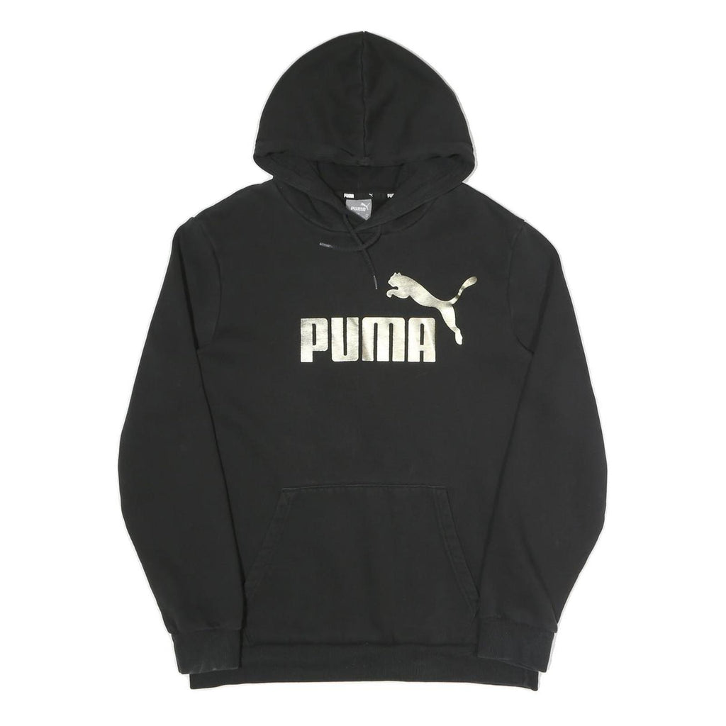 PUMA Mens Black Hoodie M Cotton Blend Pullover Sportswear Casual