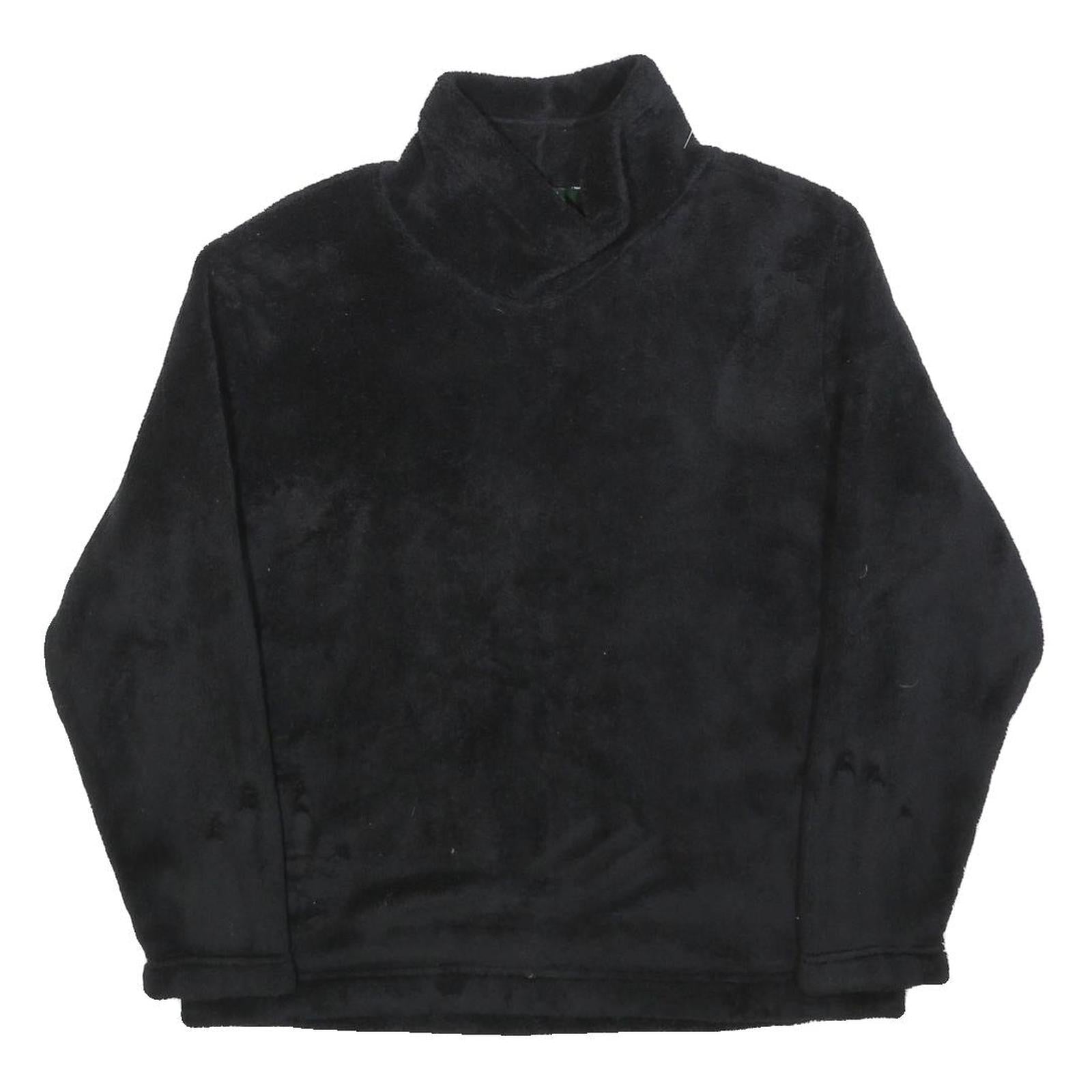 WOOLRICH Womens Black Plain Pullover Jumper Crew Neck M Soft Warm