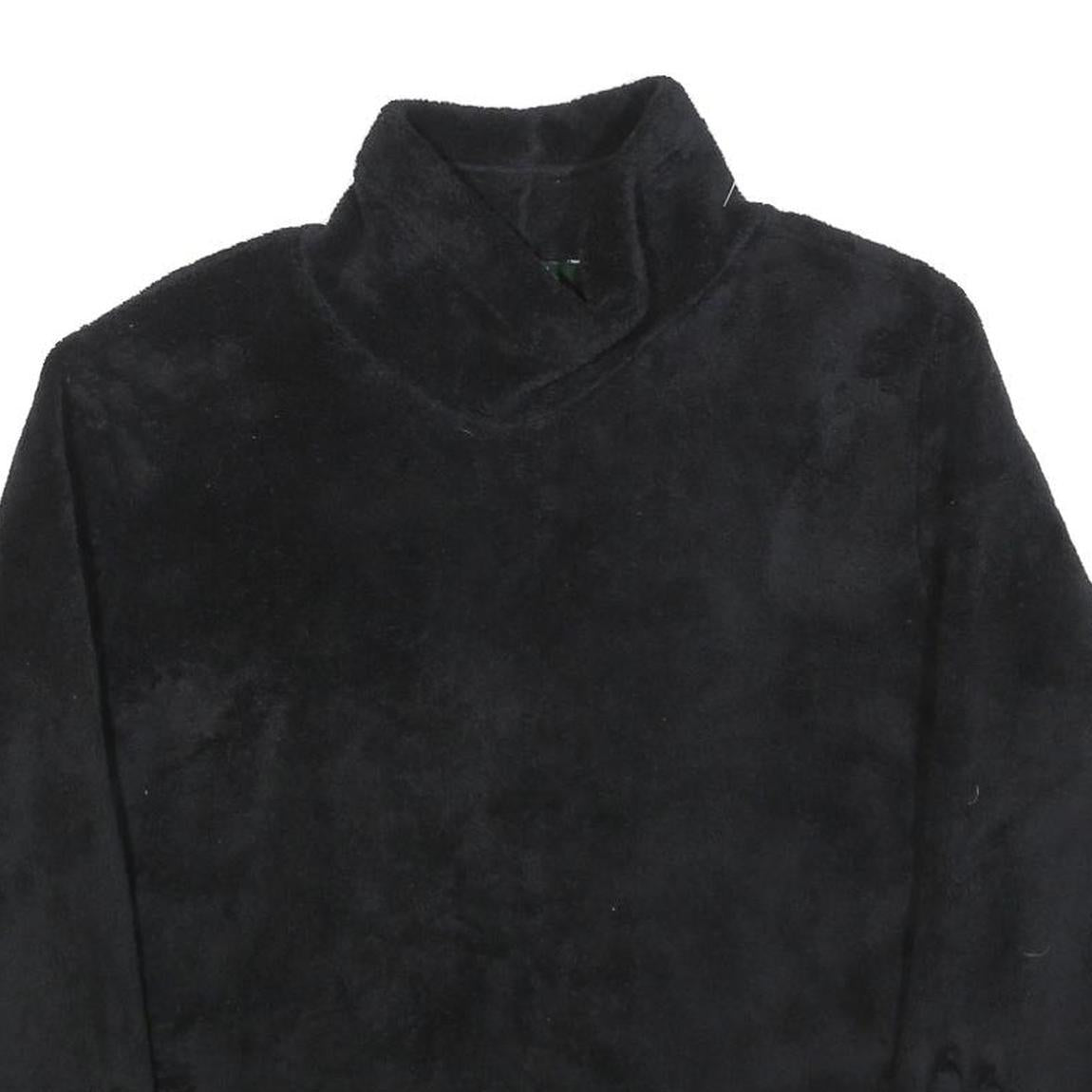 WOOLRICH Womens Black Plain Pullover Jumper Crew Neck M Soft Warm