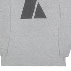 Mens Grey T-Shirt L Long Sleeve Crew Neck Army Print Cotton Blend Casual