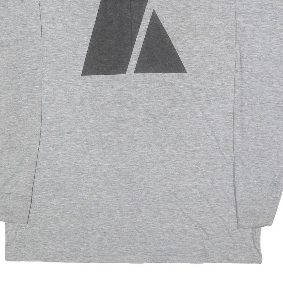 Mens Grey T-Shirt L Long Sleeve Crew Neck Army Print Cotton Blend Casual