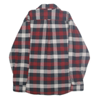JACHS Mens Red & Navy Check Shirt L Button Long Sleeve Casual Cotton