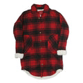 CHICOREE Womens Red & Black Check Jacket S Polyester Button Front Winter Chic