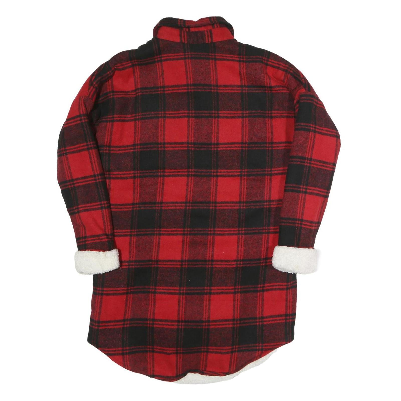 CHICOREE Womens Red & Black Check Jacket S Polyester Button Front Winter Chic