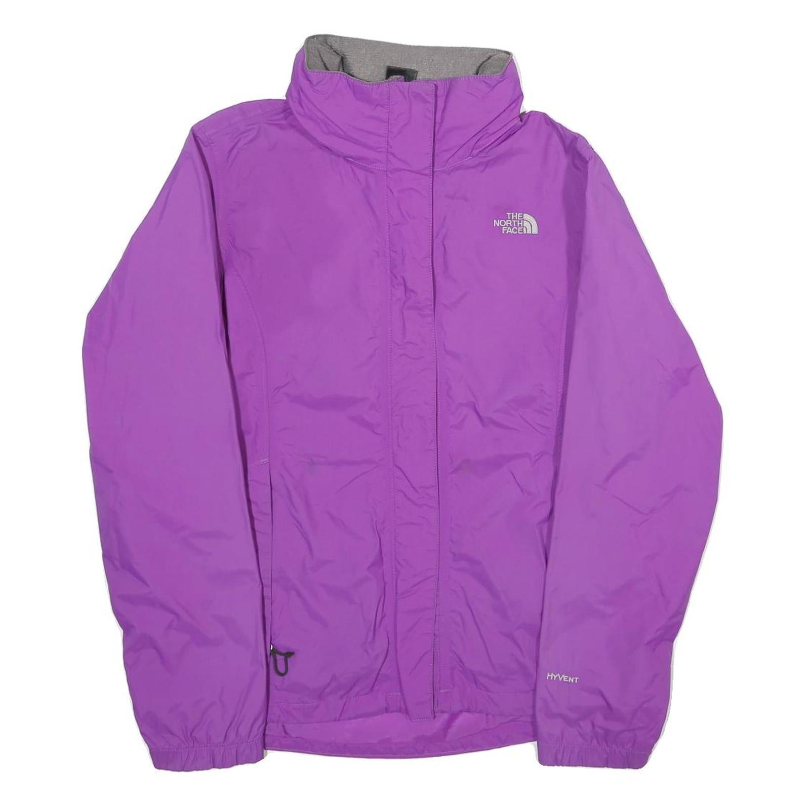 THE NORTH FACE Womens Purple Nylon Outdoor Jacket M Zip Plain Lightweight