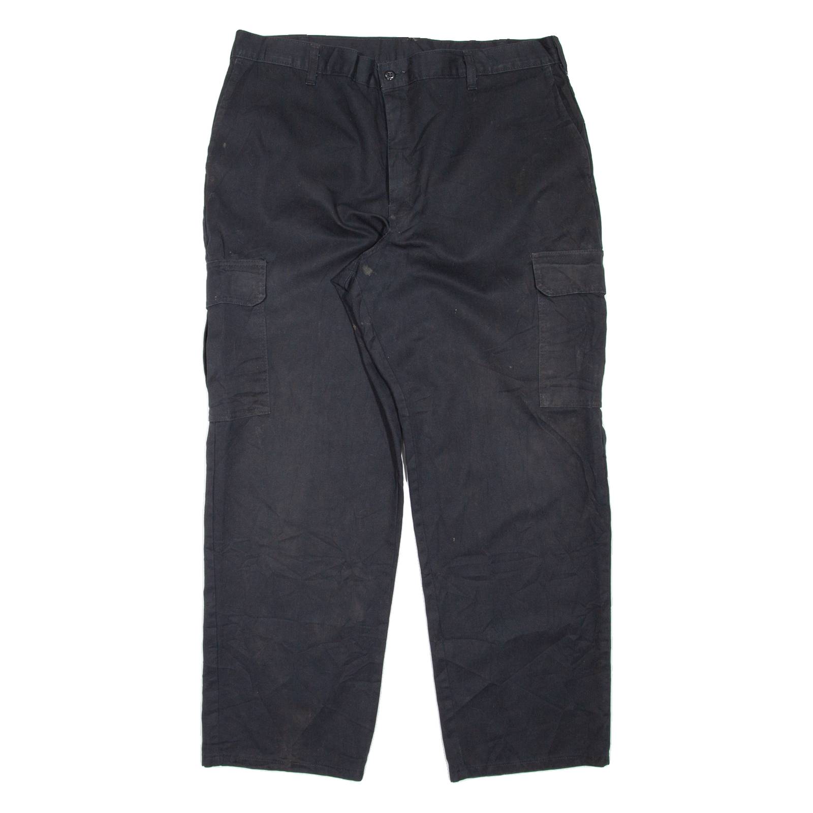 DICKIES Cargo Workwear Mens Trousers Black Relaxed Tapered W38 L30