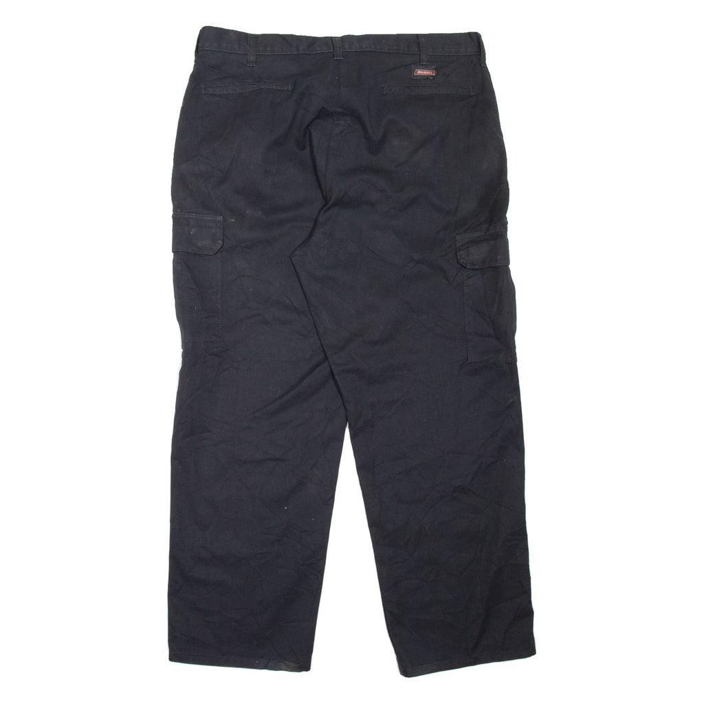 DICKIES Cargo Workwear Mens Trousers Black Relaxed Tapered W38 L30