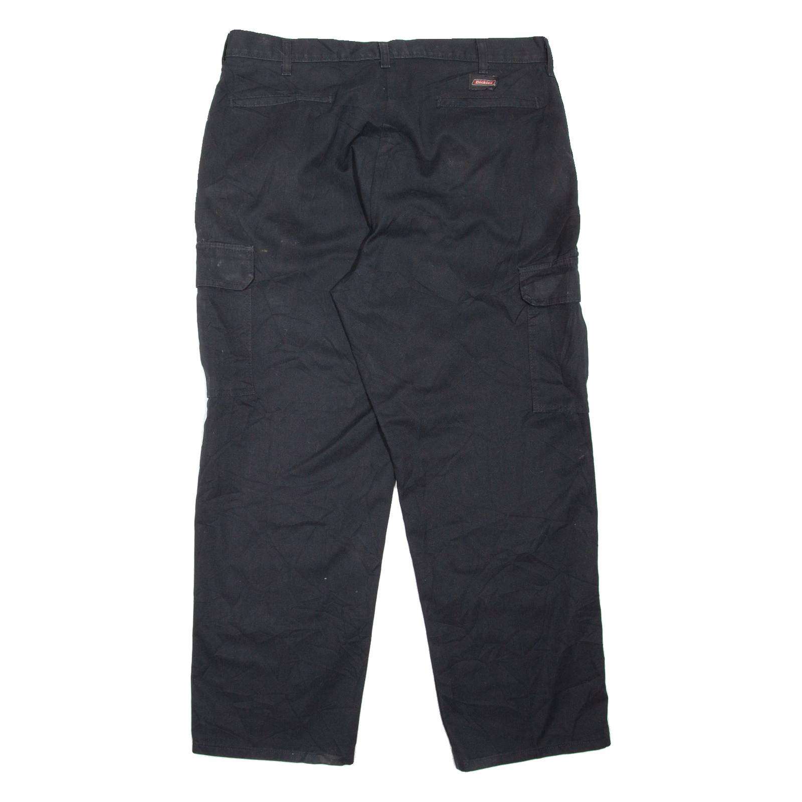 DICKIES Cargo Workwear Mens Trousers Black Relaxed Tapered W38 L30