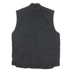 CARHARTT Mens Black Workwear Cotton Blend Vest Jacket L Plain Zip Pockets