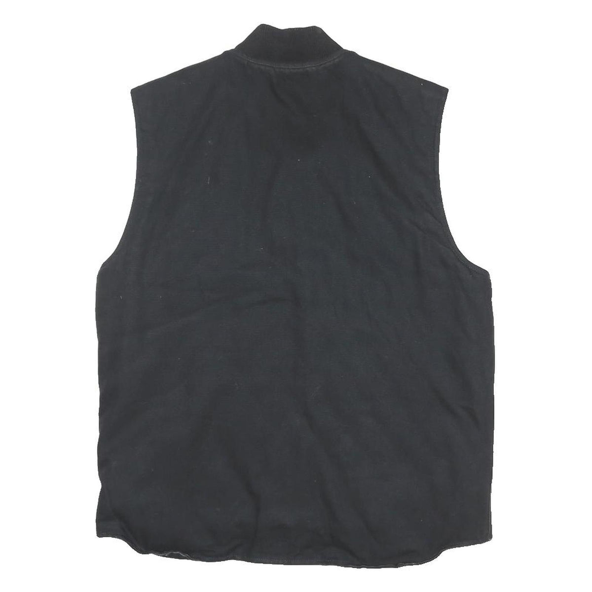 CARHARTT Mens Black Workwear Cotton Blend Vest Jacket L Plain Zip Pockets