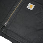 CARHARTT Mens Black Workwear Cotton Blend Vest Jacket L Plain Zip Pockets