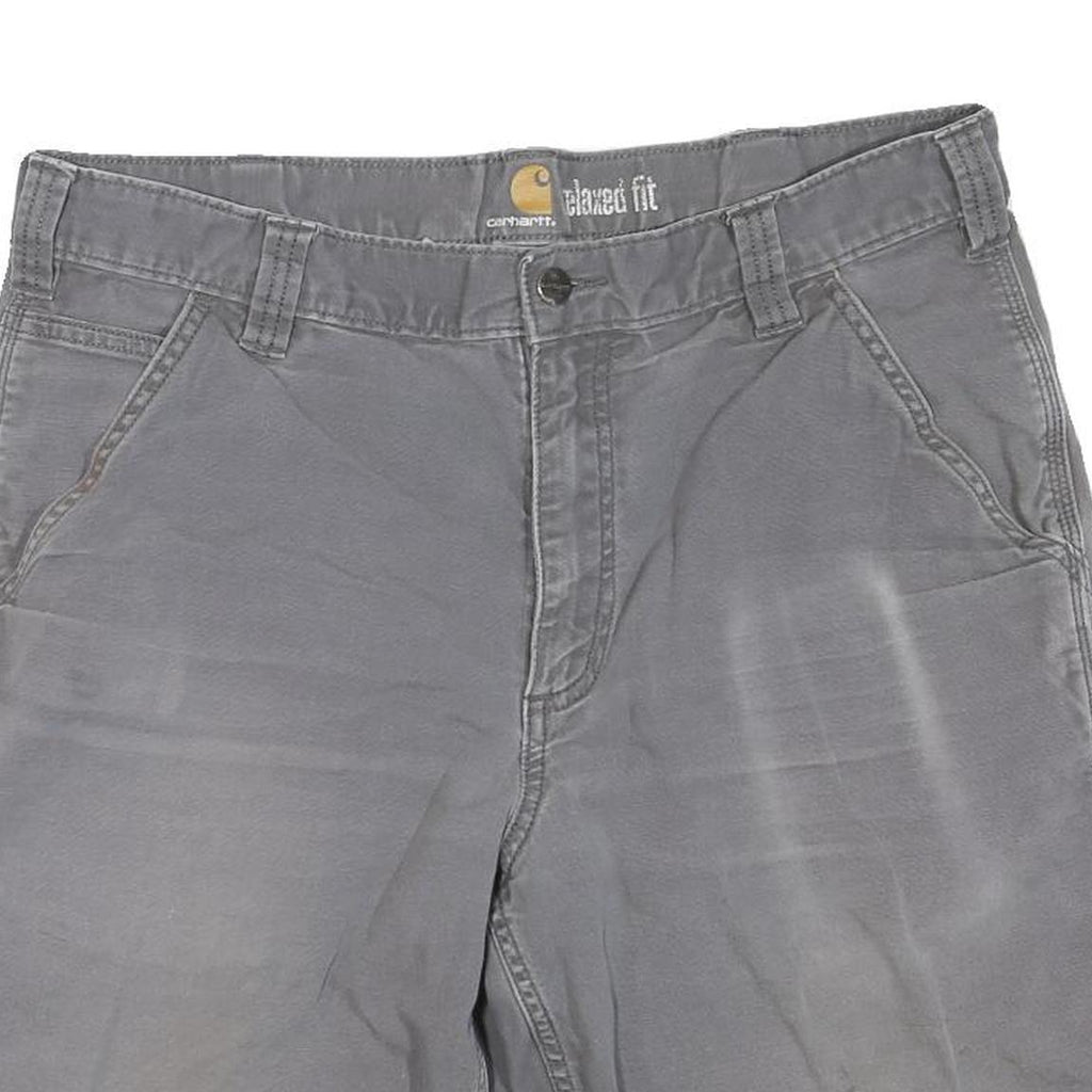 CARHARTT Mens Shorts Grey Casual Regular Fit M W34 Durable Cotton Blend