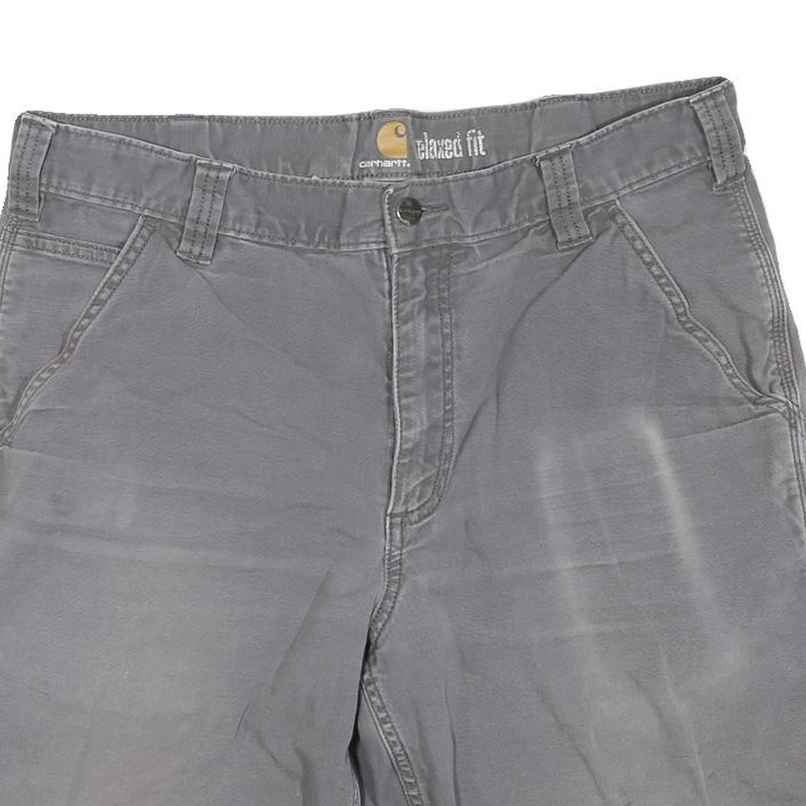 CARHARTT Mens Shorts Grey Casual Regular Fit M W34 Durable Cotton Blend