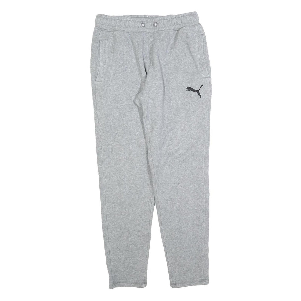 PUMA Mens Joggers Grey S W28 L30 Cotton Blend Regular Tapered Slim Fit Logo
