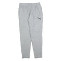 PUMA Mens Joggers Grey S W28 L30 Cotton Blend Regular Tapered Slim Fit Logo