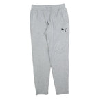 PUMA Mens Joggers Grey S W28 L30 Cotton Blend Regular Tapered Slim Fit Logo