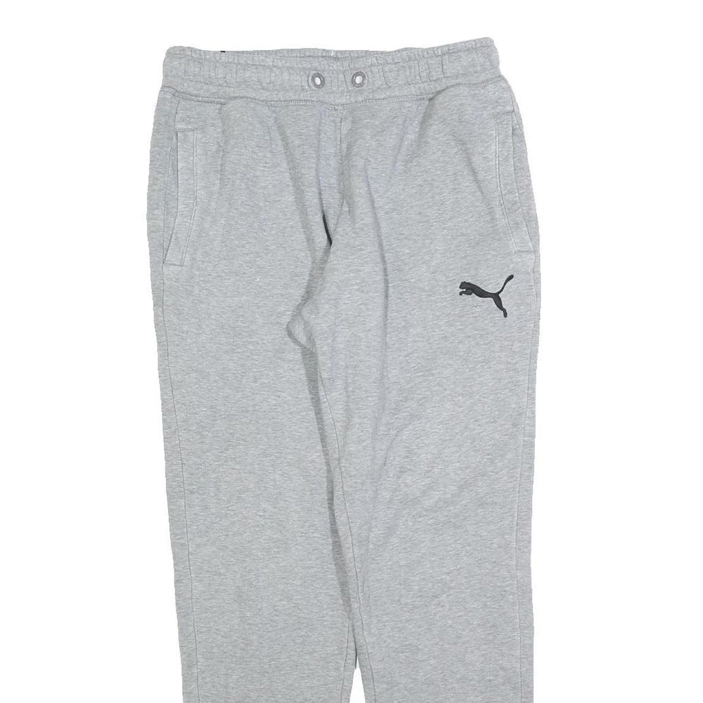 PUMA Mens Joggers Grey S W28 L30 Cotton Blend Regular Tapered Slim Fit Logo
