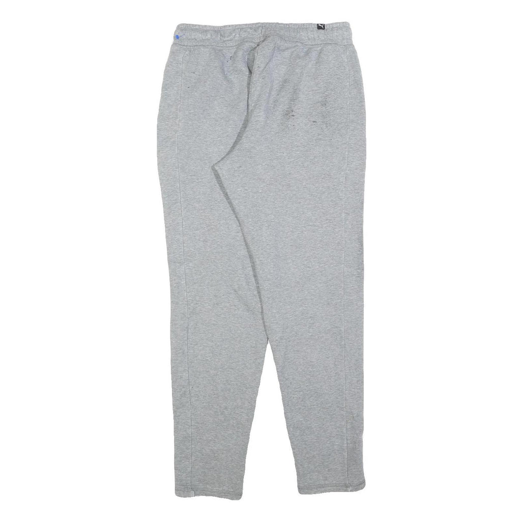 PUMA Mens Joggers Grey S W28 L30 Cotton Blend Regular Tapered Slim Fit Logo