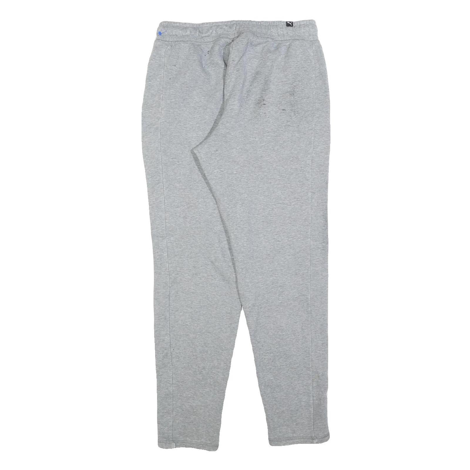 PUMA Mens Joggers Grey S W28 L30 Cotton Blend Regular Tapered Slim Fit Logo