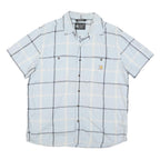CARHARTT Mens Blue & Cream Check Shirt L Rugged Flex Button Down Casual