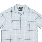 CARHARTT Mens Blue & Cream Check Shirt L Rugged Flex Button Down Casual