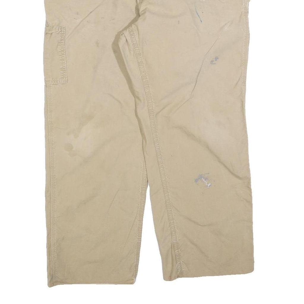 CARHARTT Mens Cotton Blend Beige Relaxed Straight Trousers W38 L28 Workwear