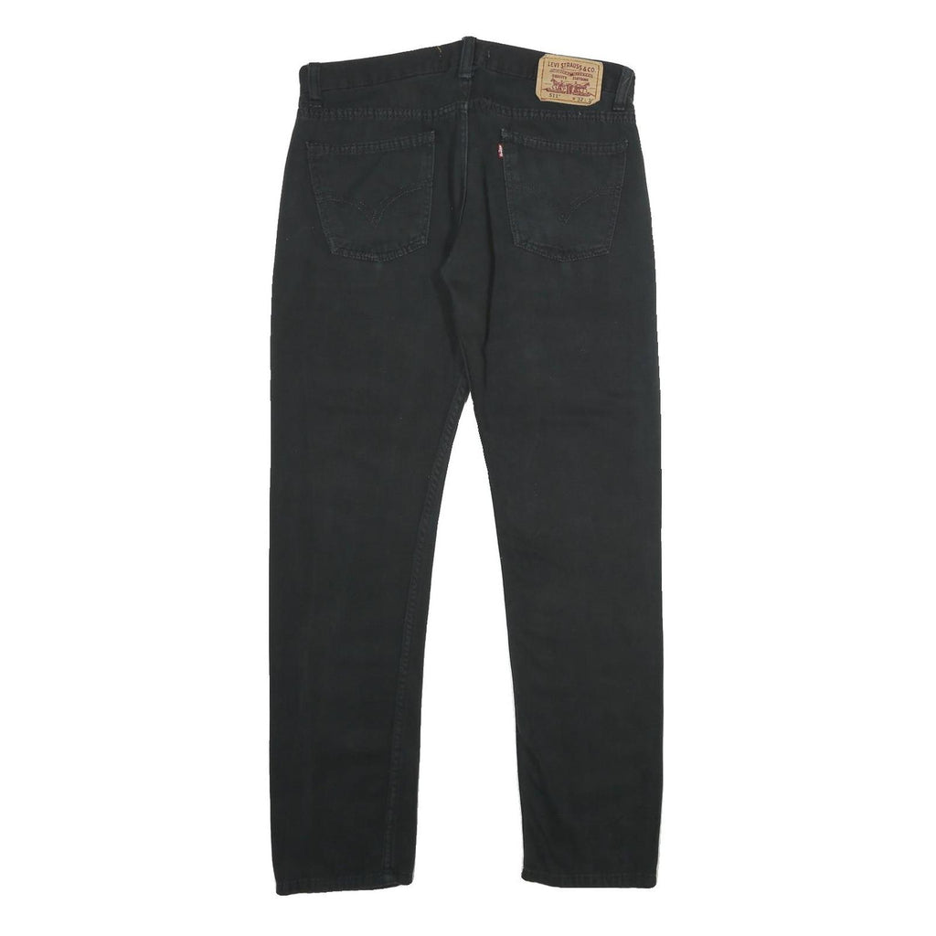 LEVI'S 511 Mens Slim Black Denim Medium W32 L32 Classic Slim Fit Jeans Zip