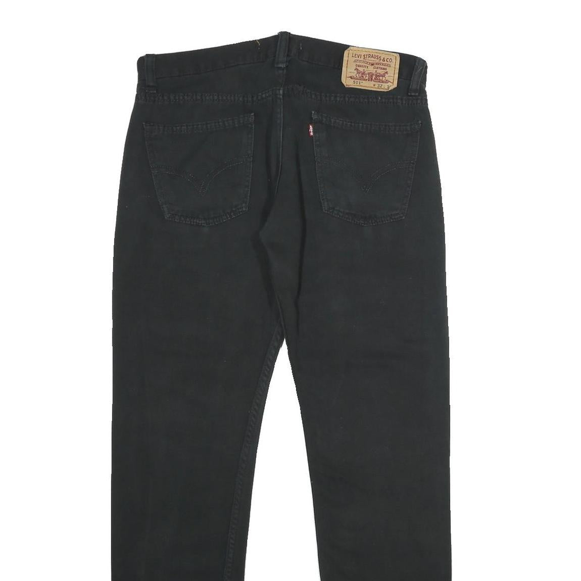 LEVI'S 511 Mens Slim Black Denim Medium W32 L32 Classic Slim Fit Jeans Zip