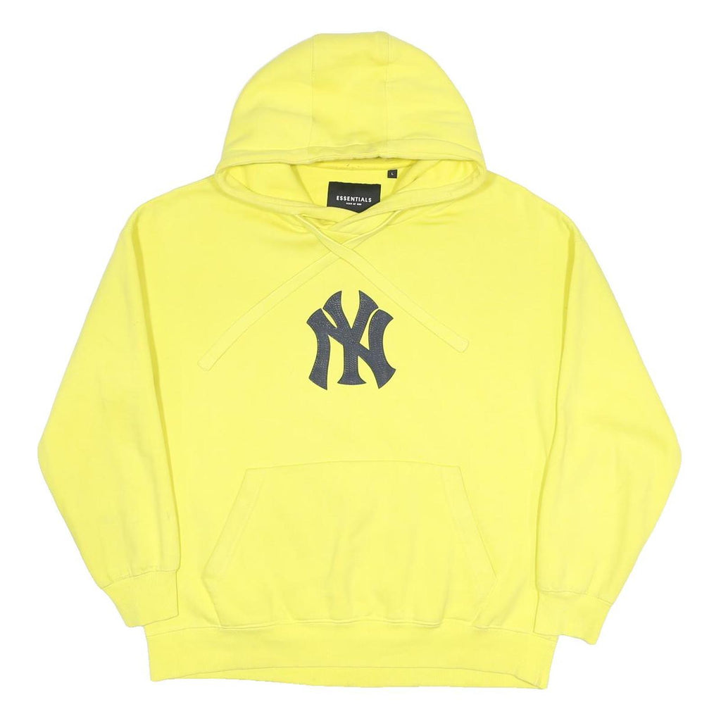 FEAR OF GOD ESSENTIALS Womens Yellow New York Yankees Hoodie L Cotton Blend