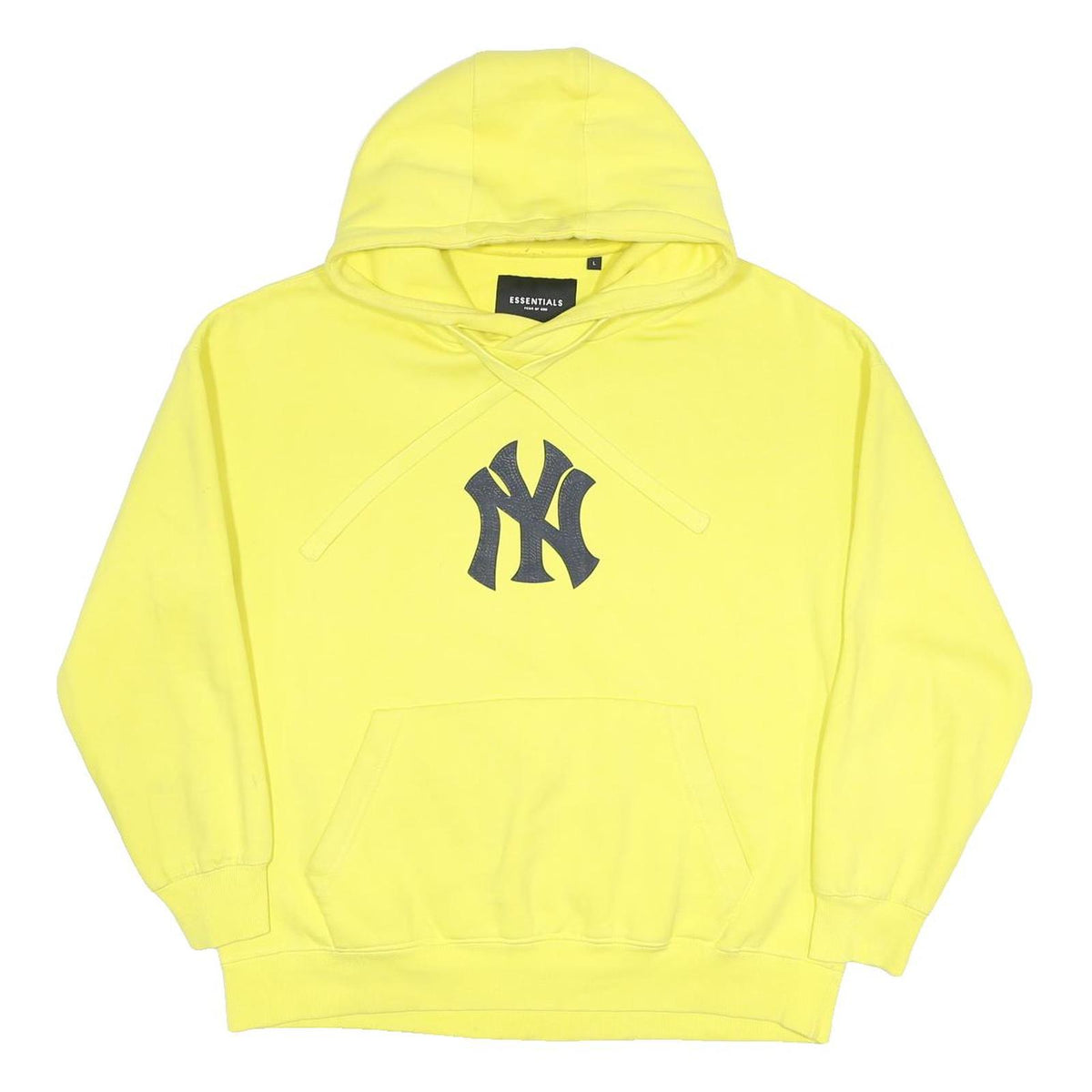 FEAR OF GOD ESSENTIALS Womens Yellow New York Yankees Hoodie L Cotton Blend