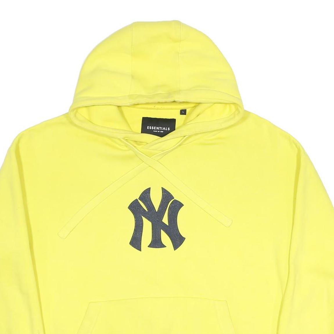 FEAR OF GOD ESSENTIALS Womens Yellow New York Yankees Hoodie L Cotton Blend
