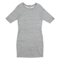 GANNI Womens Grey Dress Cotton Blend Jersey Short Sleeve Short XS Casual Zip