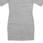 GANNI Womens Grey Dress Cotton Blend Jersey Short Sleeve Short XS Casual Zip