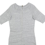GANNI Womens Grey Dress Cotton Blend Jersey Short Sleeve Short XS Casual Zip