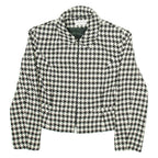 ASHLEY BROOKE Womens Blazer Jacket White Houndstooth S