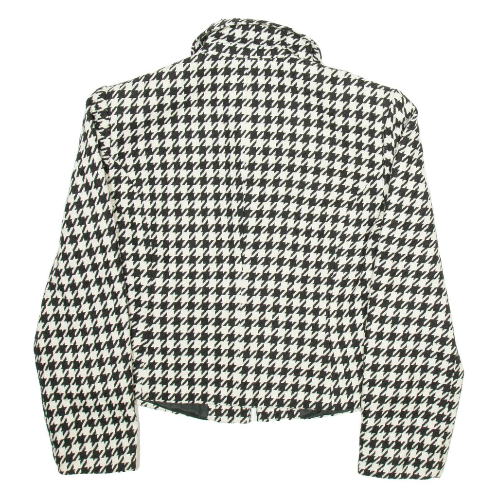 ASHLEY BROOKE Womens Blazer Jacket White Houndstooth S