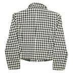 ASHLEY BROOKE Womens Blazer Jacket White Houndstooth S